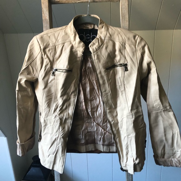 Beige faux leather jacket - Picture 2 of 4